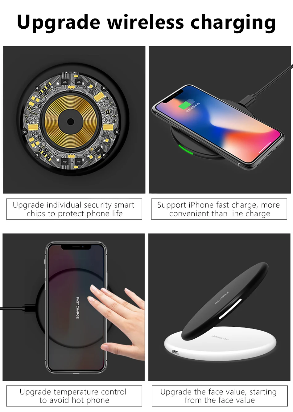 !ACCEZZ Qi Wireless Charging 7.5W 10W For Samsung Galaxy S8 S9 Plus Note 8 Universal Fast Charge For iPhone 8 Plus XS XR Charger (1)