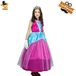 DSPLAY/оригинальный розовый костюм принцессы для девочек, детское модное красивое Элегантное нарядное платье, костюмы для Хэллоуина