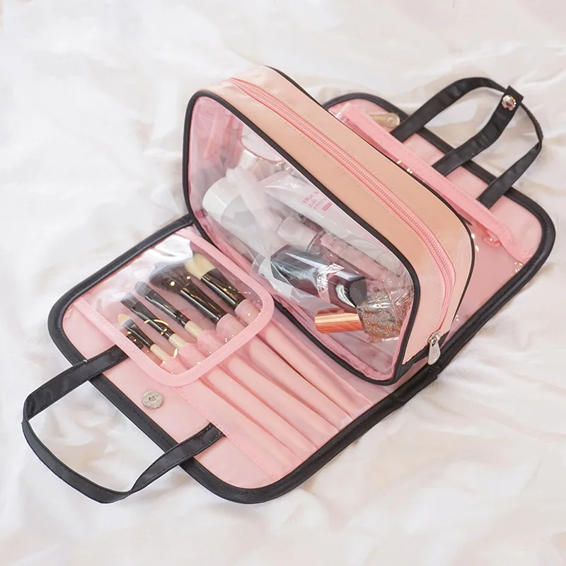  fashion Two-in-one portable cosmetic bag Makeup storage bag large capacity waterproof travel wash b