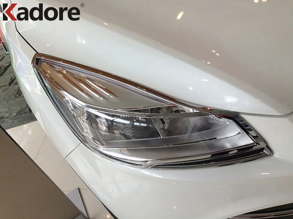 2 шт. хромированные накладки на переднюю фару автомобиля для Ford Escape Kuga 2012