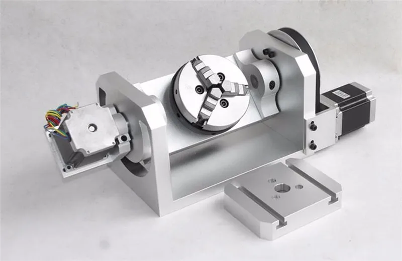 5th axis A axis CNC роторная ось 6:1 8:1 шаговый двигатель делительная головка 100 мм 3 кулачковый токарный патрон для гравировального станка с ЧПУ