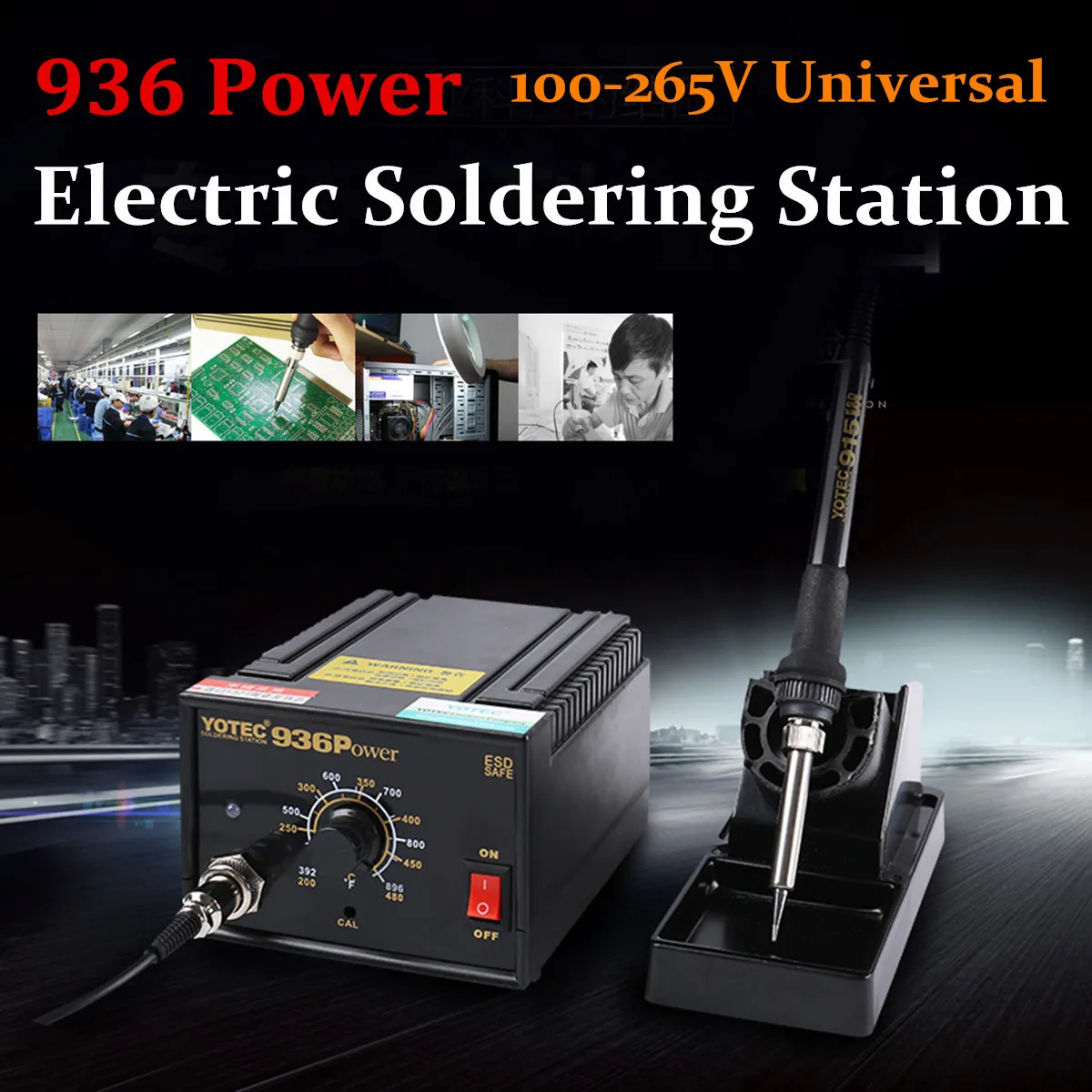 

200-480C SMD 936 Power Electric Soldering Station Irons 110V 220V 75W AC100--250V Rework Welding Iron Through-hole Connections
