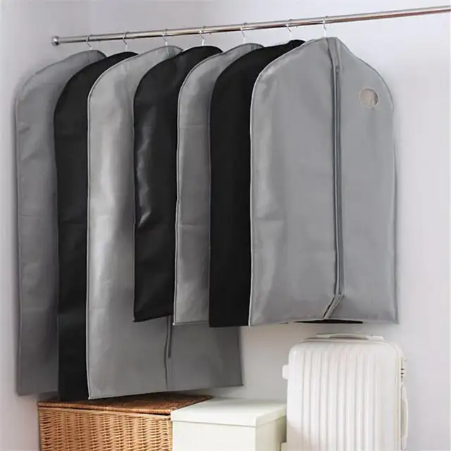 Us 3 01 10 Off Garment Bag Clothes Suits Dust Cover Bags Black Gray Wardrobe Storage Non Woven Fabric Household Dustproof Hanger In Hanging Us 3 01 10 Off Garment Bag Clothes Suits Dust Cover Bags Black Gray Wardrobe Storage Non Woven Fabric Household Dustproof Hanger In Hanging