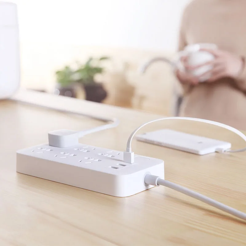 Умный сетевой фильтр XiaoMi оригинальный Сетевой с 6 портами и 3 USB для быстрой