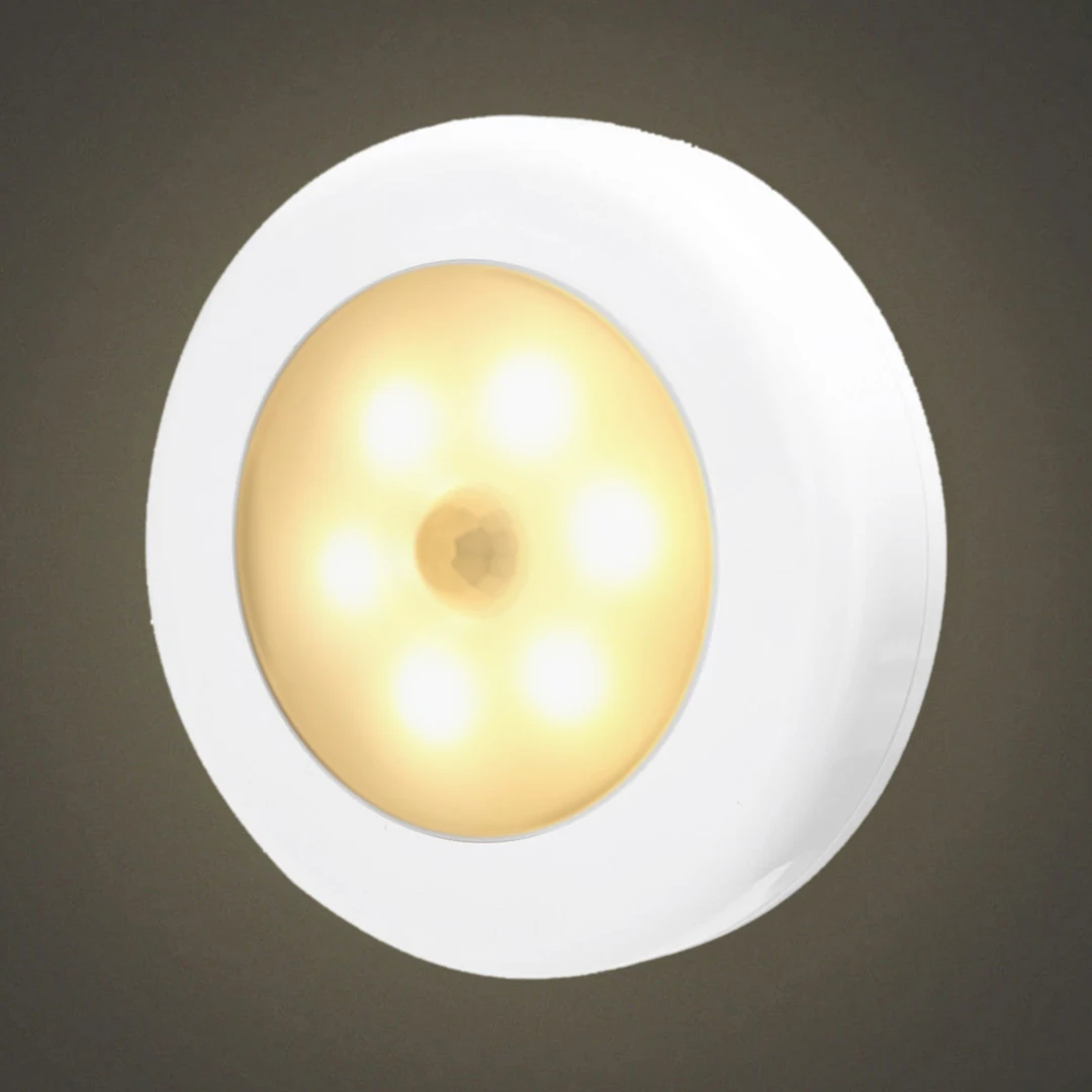 6 LED Magnet Motion Sensor Night Light PIR Closet Stairs Cabinet Auto On/Off Lamp Home Lighting