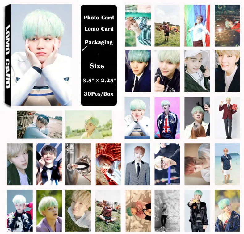 

KPOP Bangtan Boy Album SUGA YOUNGFOREVER Self Made Paper Lomo Card Photo Card Poster HD Photocard 30pc