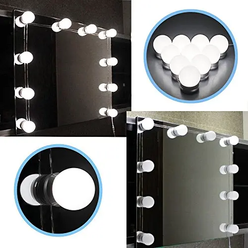 Preise DGHGF Hollywood Stil, LED Eitelkeit Spiegel Lichter Kit mit Dimmbare Glühlampen, leuchte Streifen für Make Up Eitelkeit Tisch Set