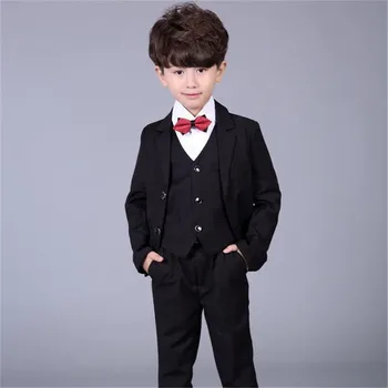 

2018 Children Baby Costume Kids Boys Formal Suit Boys Wedding Jackets Blazer+Pants+Bow Tie+Tie+Vest+Shirt 6Pcs Clothes Set G203
