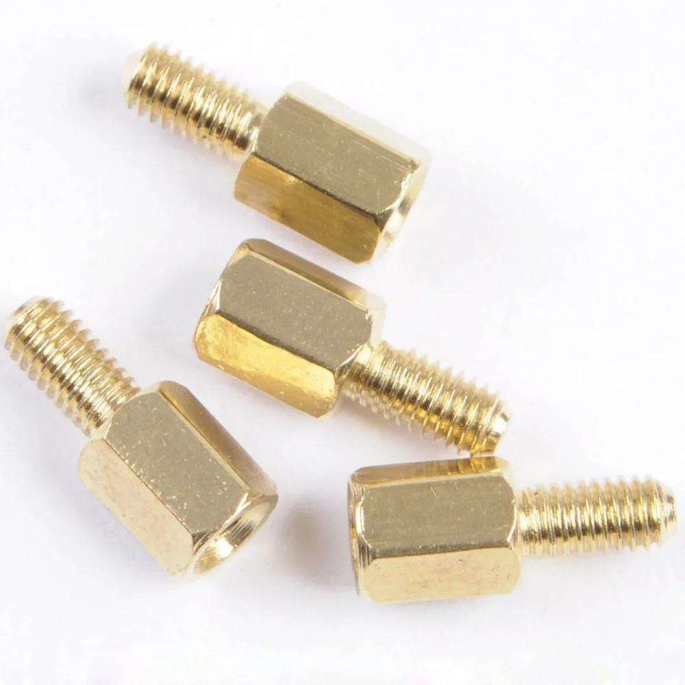 

5Pcs/Lot M3 Male 6mm x M3 Female 8mm M3 8+6 Copper Hexagonal Stud Spacer Hollow Pillars