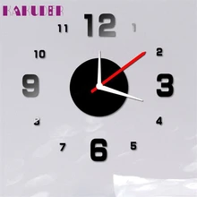 Современные DIY настенные часы 3D зеркальная поверхность наклейка домашний офисный Декор# 30WQY