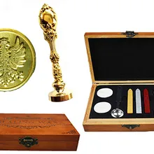 Воск уплотнение штамп Винтаж Феникс латунь Павлин металлическая ручка палочки плавления ложка Подарочная коробка из дерева набор на заказ роскошный