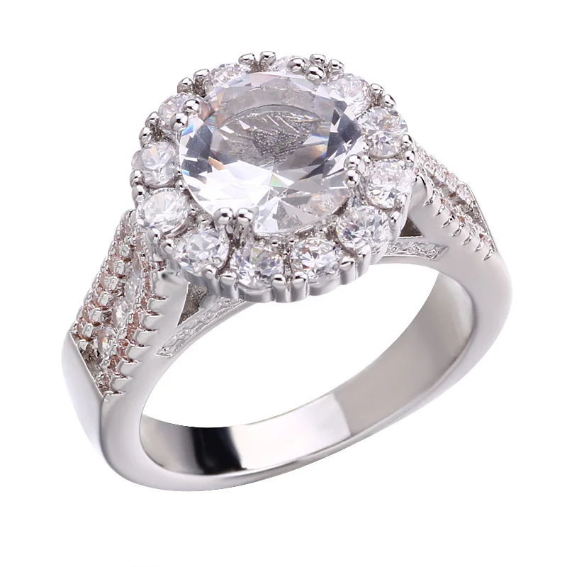 KMVEXO, большие блестящие свадебные кольца с кристаллами, подарок на День святого Валентина для женщин, роскошное серебряное обручальное кольцо anel feminino