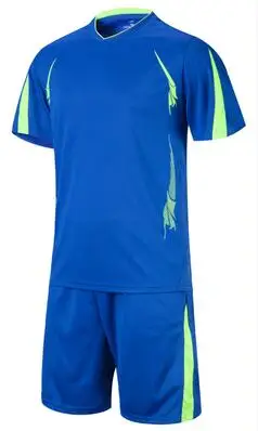 Футбольные тренировочные костюм обувь для мальчиков Футбол Джерси молодежи наборы ухода за кожей футбольный комплект для детей пустой Maillot De Foot voetbal tenue дети - Цвет: 3167 blue kids