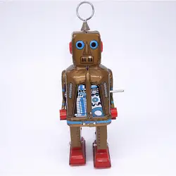 Античный Стиль Олово игрушки Роботы wind up игрушки для детей home decor металла ремесло MS206 желтый робот