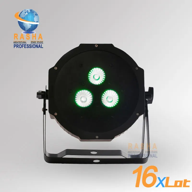 

16X LOT Rasha Hot Ultra Bright LED Flat RGBAW Par 38 Wash Fixture with 3*15W RGBAW-Tint-5- 5-In-1(RGBAW) Leds,American DJ Light