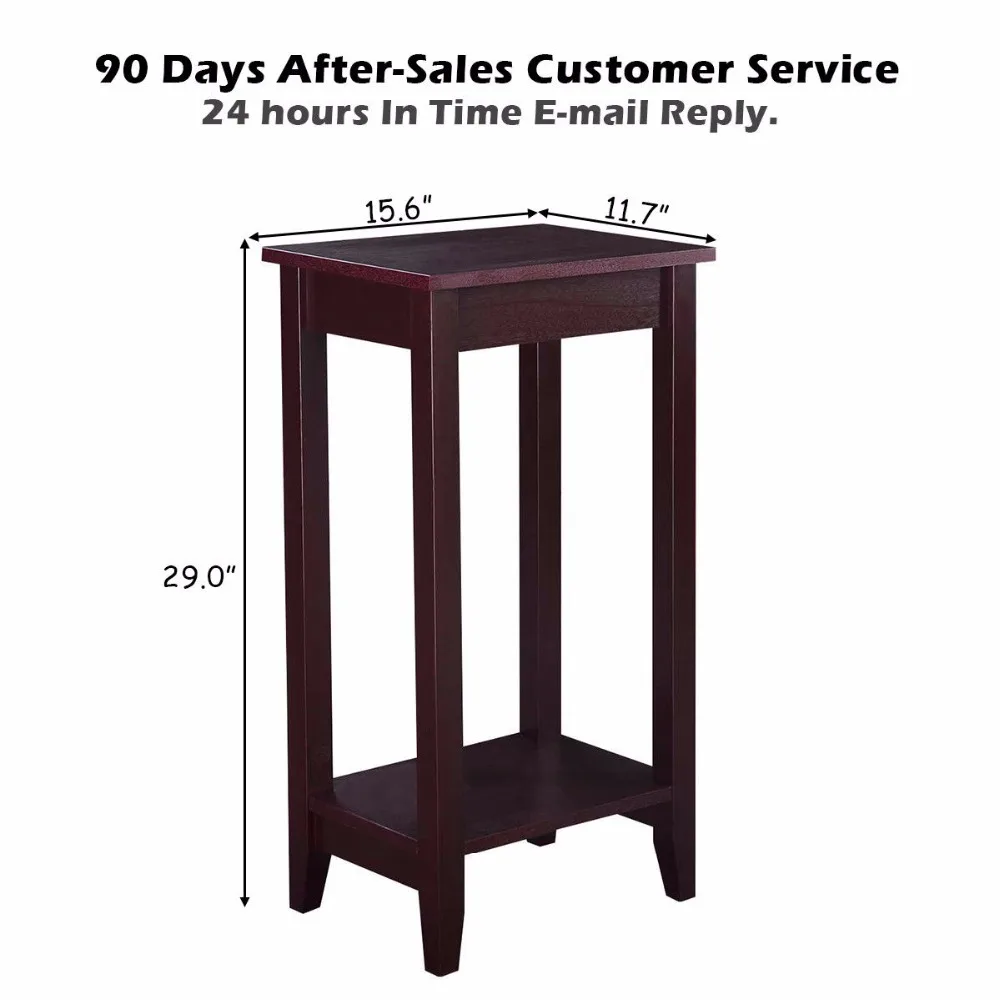Giantex Tall End Coffee Table Modern Living Room Wood Side Nightstands Multipurpose Shelf Display Rack Console Tables HW51529