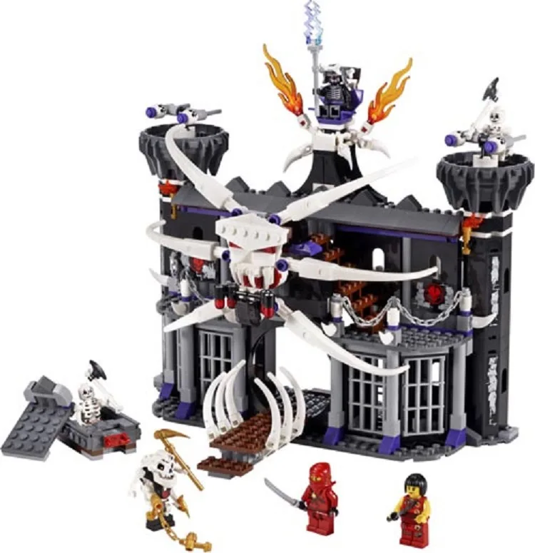 

Bela 9735 Ninjagoe Garmadon's Dark Fortress Model Building Kits Assemble Toy Brick Compatible with Legoings 2505