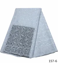 White  Nigerian Guipure Lace Fabrics For Wedding Dress African French Lace Fabrics High Quality Embroidered Net Lace 157