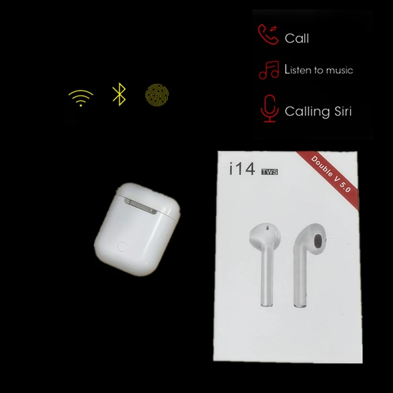 

2019 i14 TWS 1:1 Wireless Headphones Bluetooth 5.0 Earphone Earbuds Touch Control with MiC For iPhone Xiaomi PK i13 i10 i12 i88