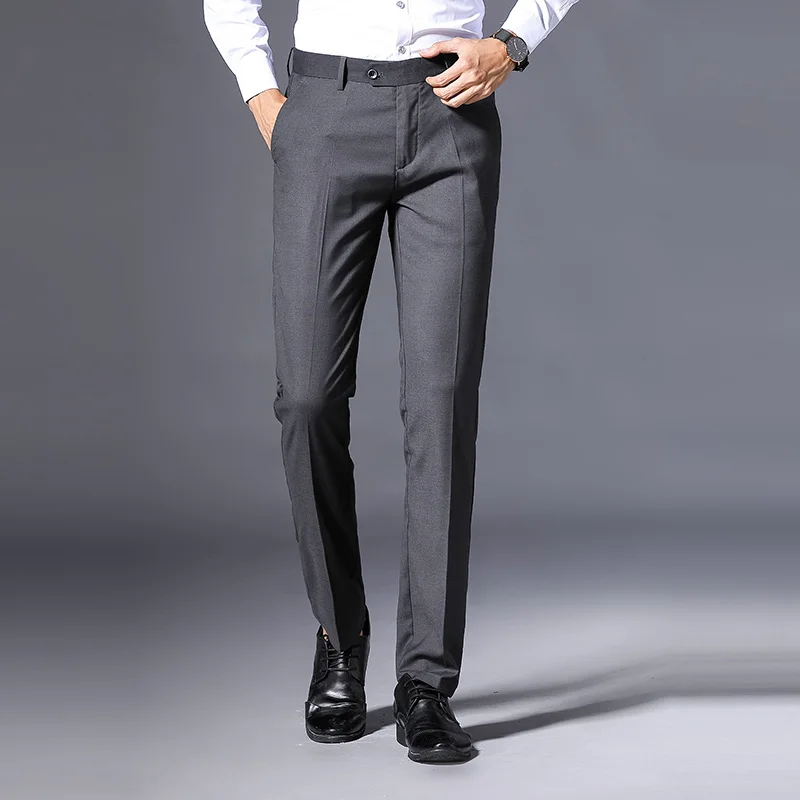 Бренд WOLF ZONE, Мужские штаны, повседневные, высокое качество, классика, модные мужские брюки, черные, деловые, формальные, полная длина, Мужские штаны - Цвет: Gray