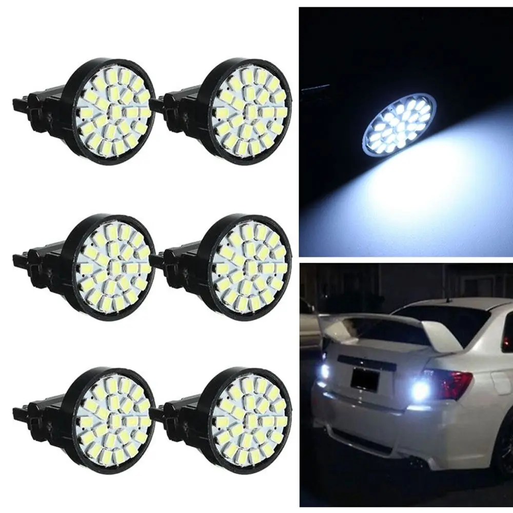 

2Pcs White 3157 3057 22-SMD 1206 Car LED Bulb Brake Tail Stop Rear Light Lamp