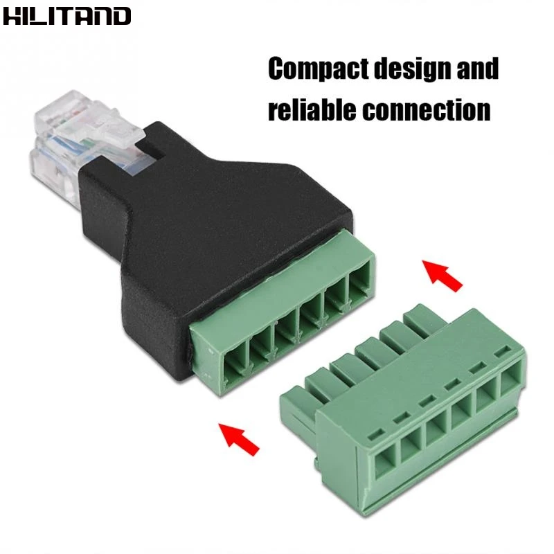 

1Pcs Ethernet RJ12 6P6C Male to 6 Pin Screw Terminals Adapter Connector