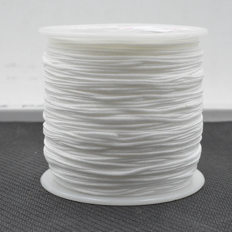 

White 100yards/Spool 0.8MM Mix Color Nylon Chinese Knotting Macrame Cord Braided DIY Beading String Thread A001