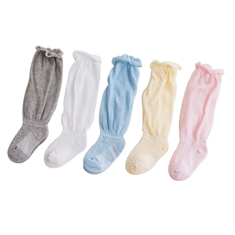 

Mesh Thin Cotton Baby Socks Newborn Over The Knee Sock 0-1-3 Years Old High Tube Anti-mosquito Socks Baby Girl Stuff