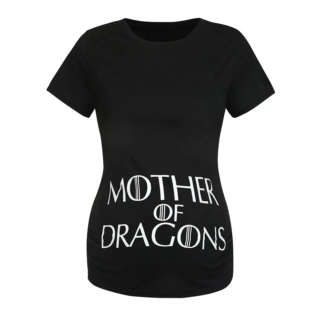 

Casual Women Maternity Letter print T-shirt Short Sleeve Tops T-shirt Simple Pregnancy O-neck Clothes ropa maternidad 2019