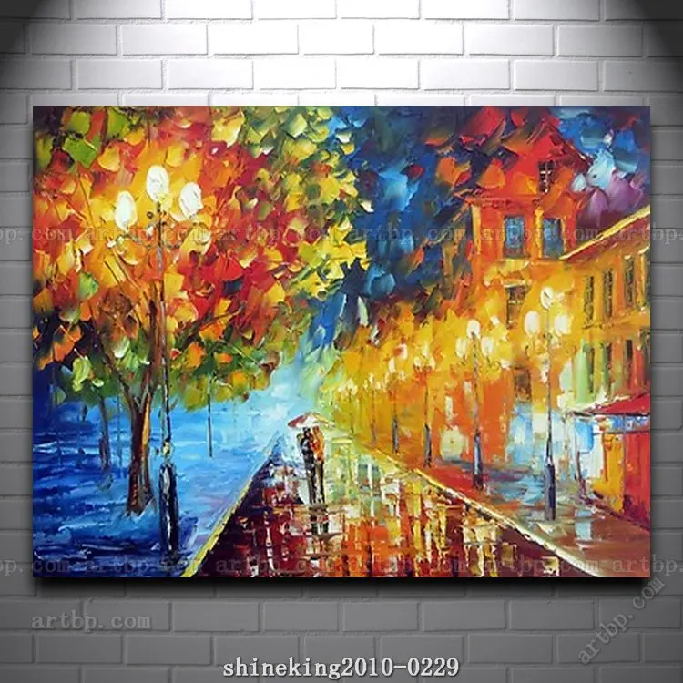 Coloré peinture à l'huile au couteau sur toile moderne
