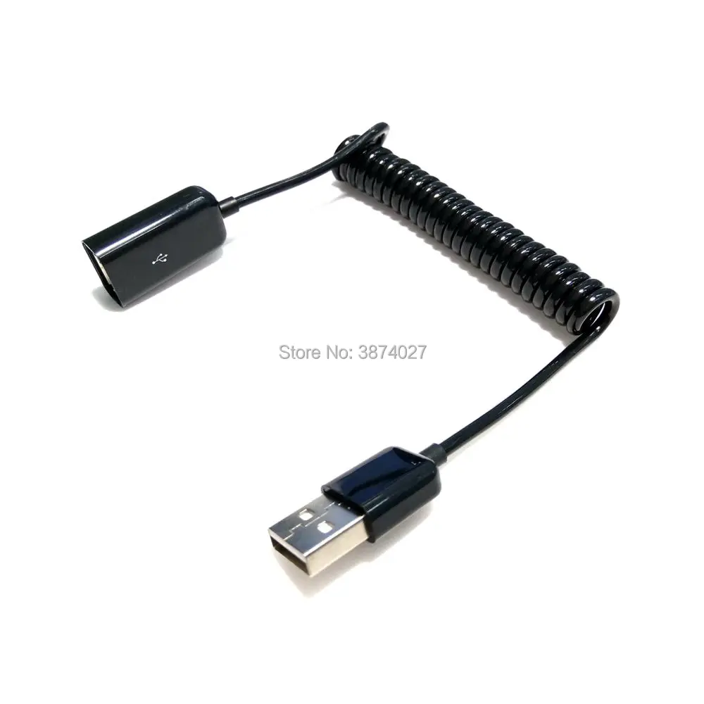 3 м/10FT локоть спиральной пружины USB 2,0 мужского и женского пола для синхронизации данных Зарядное устройство кабель-удлинитель