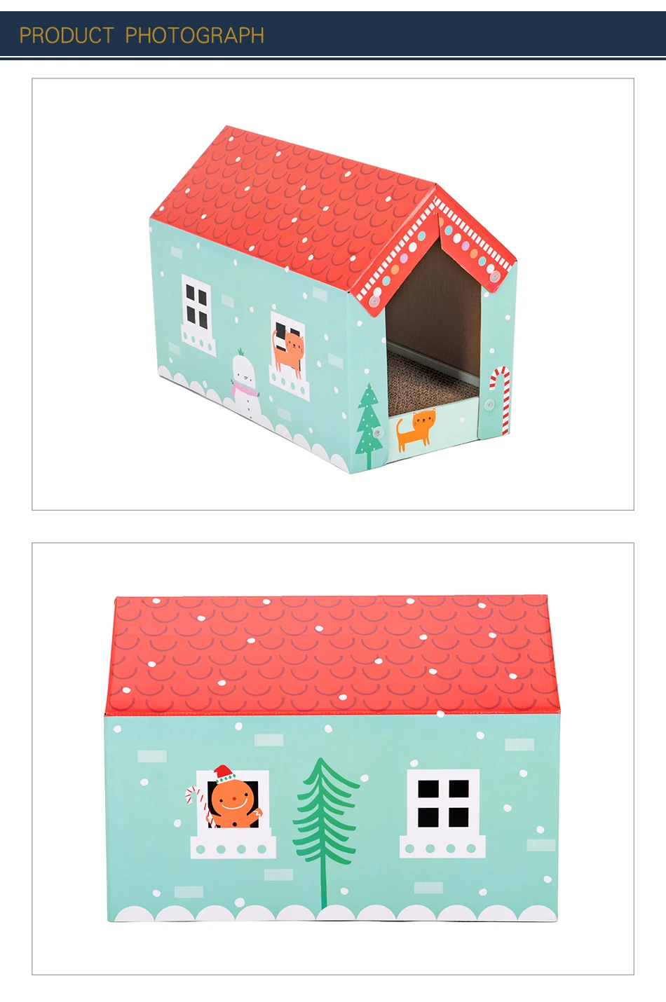 Hoopet Pet Cat Multifunction Scratching Cardboard Collapsible House Corrugated Paper Cat Kitten Furniture Scratcher with Catnip  (1)