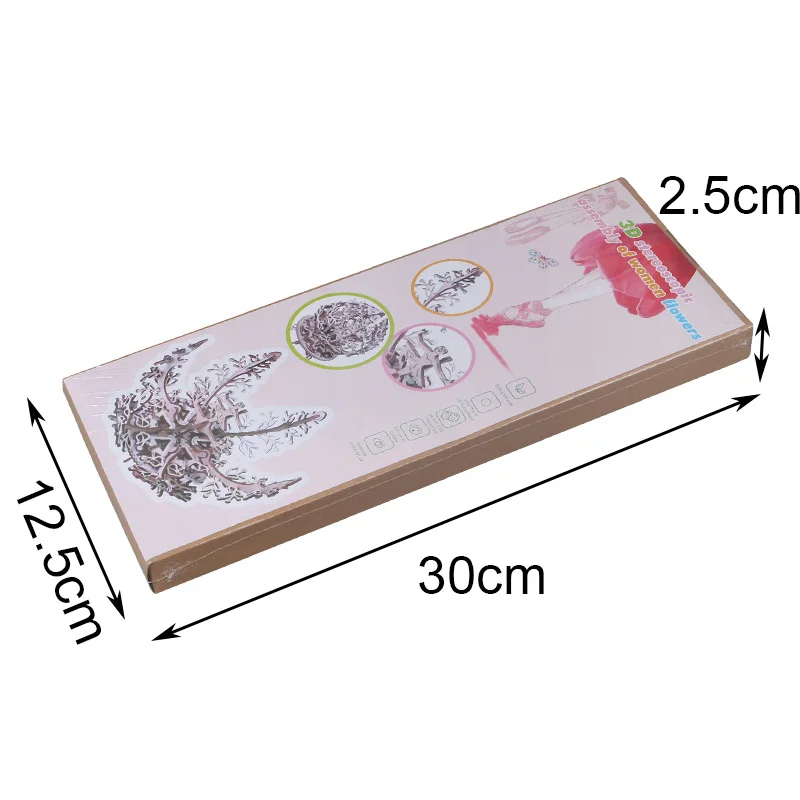 Wooden mechanical transmission creative assembling DIY woman flower gear rotating model kit Valentine's day girlfriend's gift