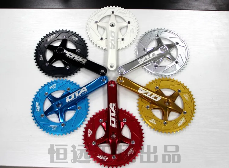 

The folding fixed gear bike CNC single speed site OTA crankset racing teeth disc 7075 aluminum alloy 48T 170MM crank chainwheel