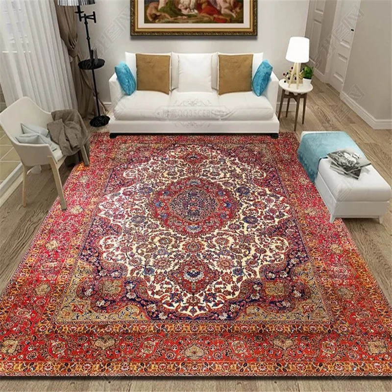 

Morocco Style Geometric Colorful Pattern Living Room Rug And Carpets Pastoral Home Decoration Bedroom Carpet Nordic Ethnic Floor
