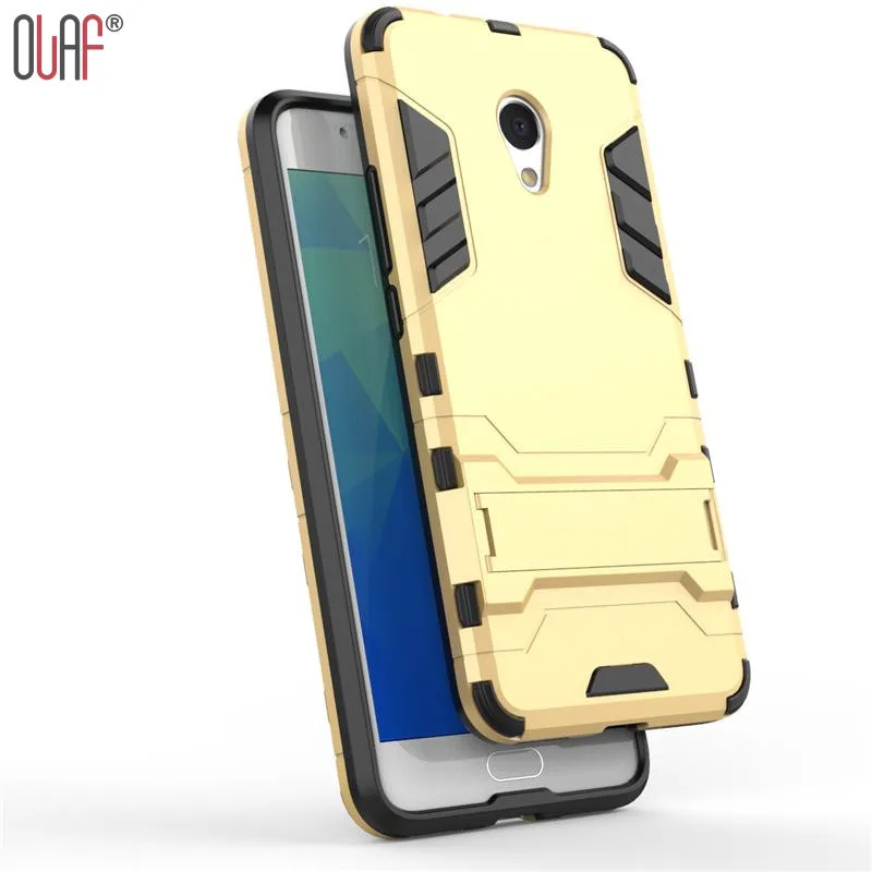 Olaf 2 in 1 Armor Kickstand Soft Silicone Deluxe Case For Meizu M5S Case Smartphone Housing