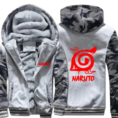 Новые зимние теплые худи с Наруто Аниме Naruto Наруто пальто с капюшоном Толстая молния мужская повседневная куртка кардиган толстовка