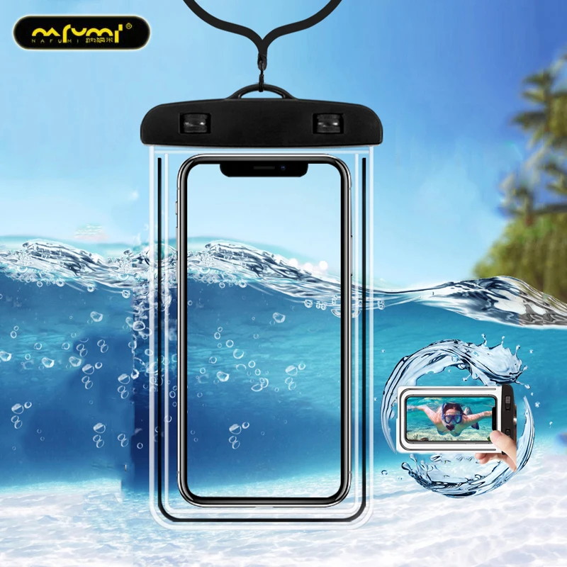 

Waterproof Mobile Phone Case For iPhone X Xs Max Xr 8 7 Samsung S9 Clear PVC Sealed Underwater Cell Smart Phone Dry Pouch Cover