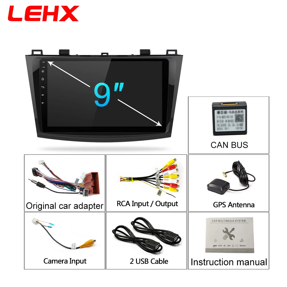 Coche DVD GPS android 8,1 coche Radio Estéreo 1G 16G mapa gratuito Quad Core 2 din Car Multimedia jugador para Mazda 3 2004-2013 maxx axel