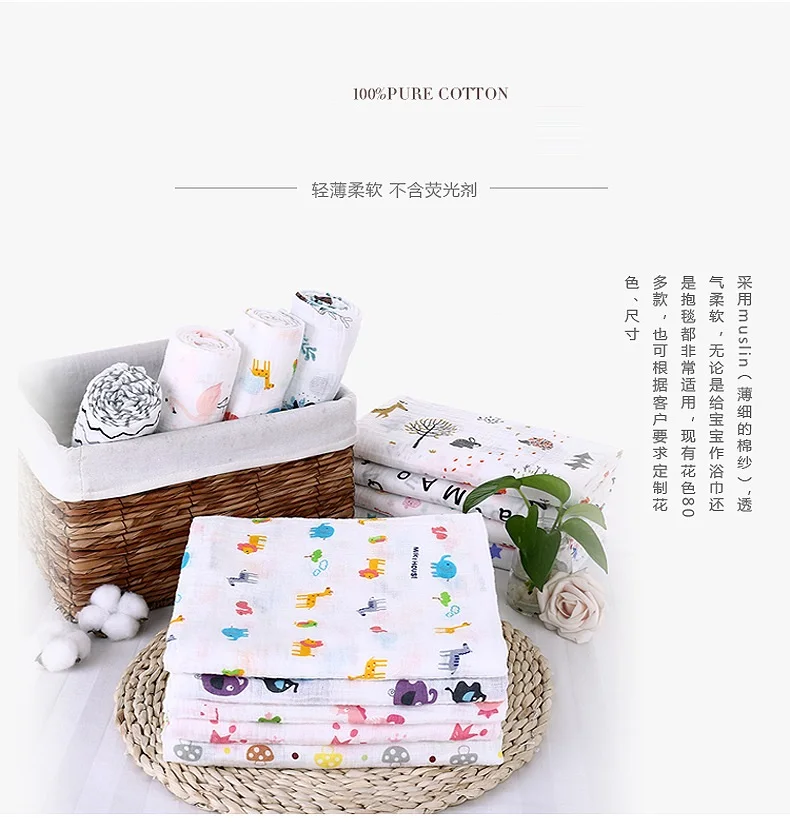 Пеленать муслин Bamboo Baby пеленает для новорожденных детские одеяла черные и белые Марля банное Полотенца