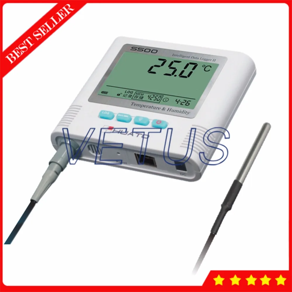 Digital Thermometer Meter Dual External Sensor S500 DT RJ45 Data Logger