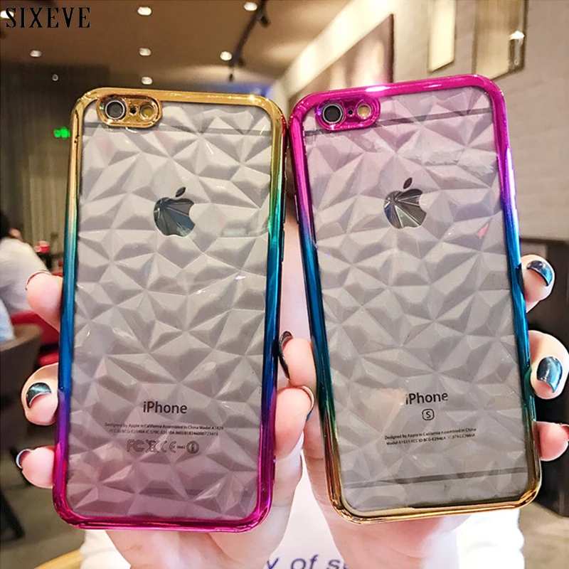 

Fashion Diamond Texture Case For iPhone XR XS Max X 6 6S 7 8 Plus 6Plus 6sPlus 7Plus 8Plus Luxury Soft Silicone Phone Back Cover