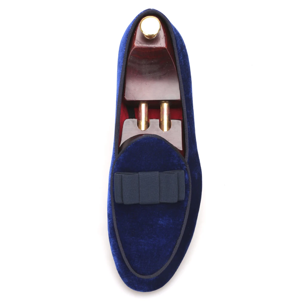 Vestido El Plana Holgazanes De Con Fiesta Terciopelo Y Zapatos Masculino Hechos Tamaño Boda Marina Moda Azul Del Más Hombres Bowtie La caqui Azul Mano A qwqHfCT