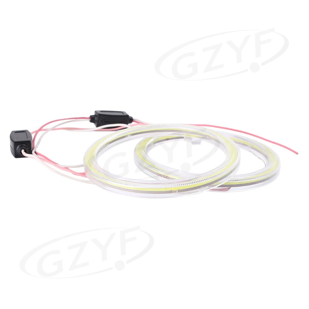 100mm 117-LEDs Angel Eyes Halo Ring Fog Driving Lights Daytime Running Lamps+Cover Pair COB Chips 6500K Super Bright