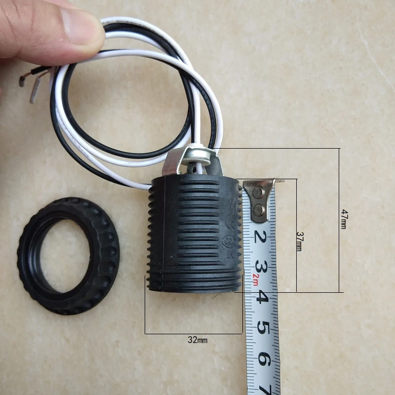 E27 full threaded Lamp holder base Adapter Base Socket Lamp Holder With Wire and M10 bracket