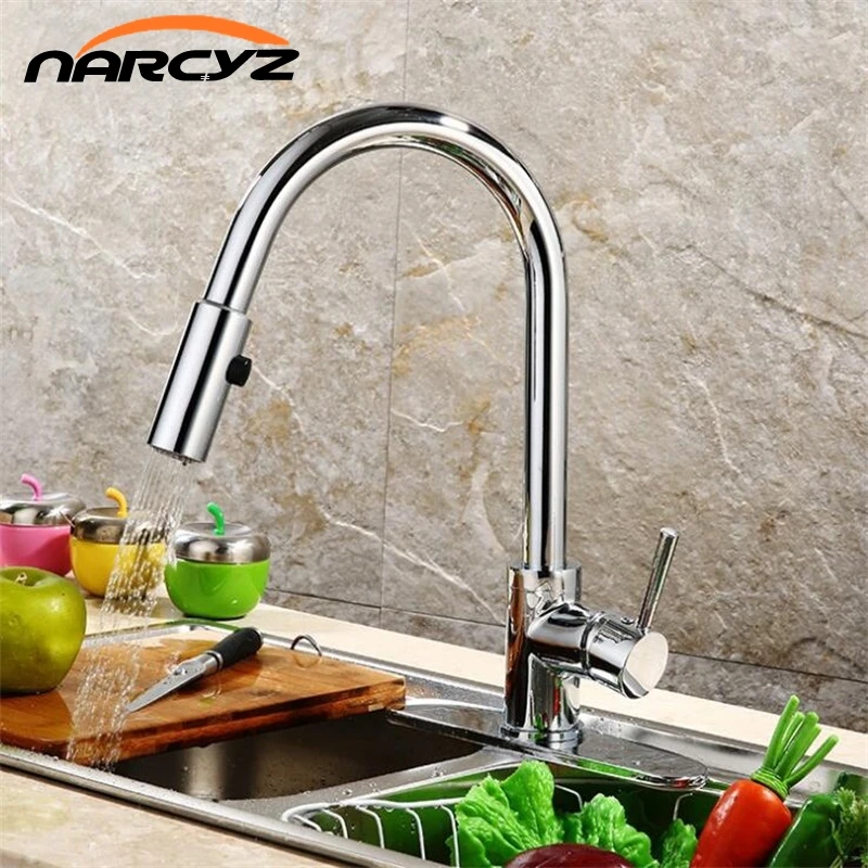 Best Quality Wholesale And Retail Pull Out Brass Low Pressure Kitchen Faucet Black Colour Deck Tap Mixer Up XT-59 | Обустройство дома
