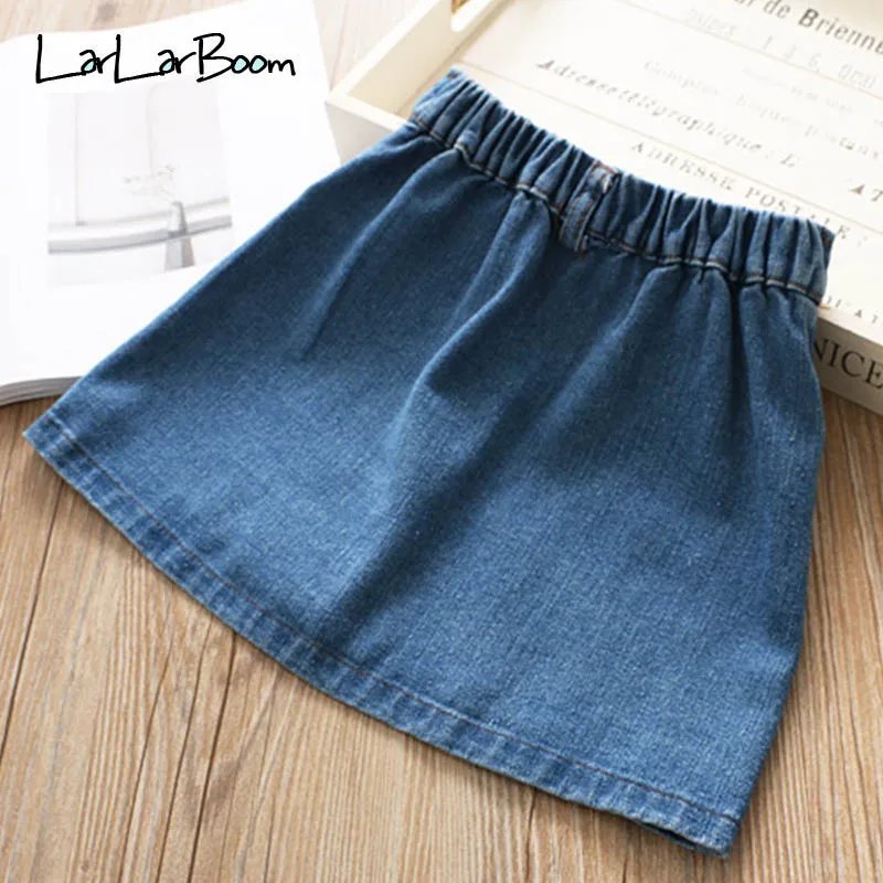 LarLarBoom/ весенне-летняя детская джинсовая юбка джинсы для девочек юбка трапециевидной формы на пуговицах для маленьких девочек Одежда для новорожденных девочек