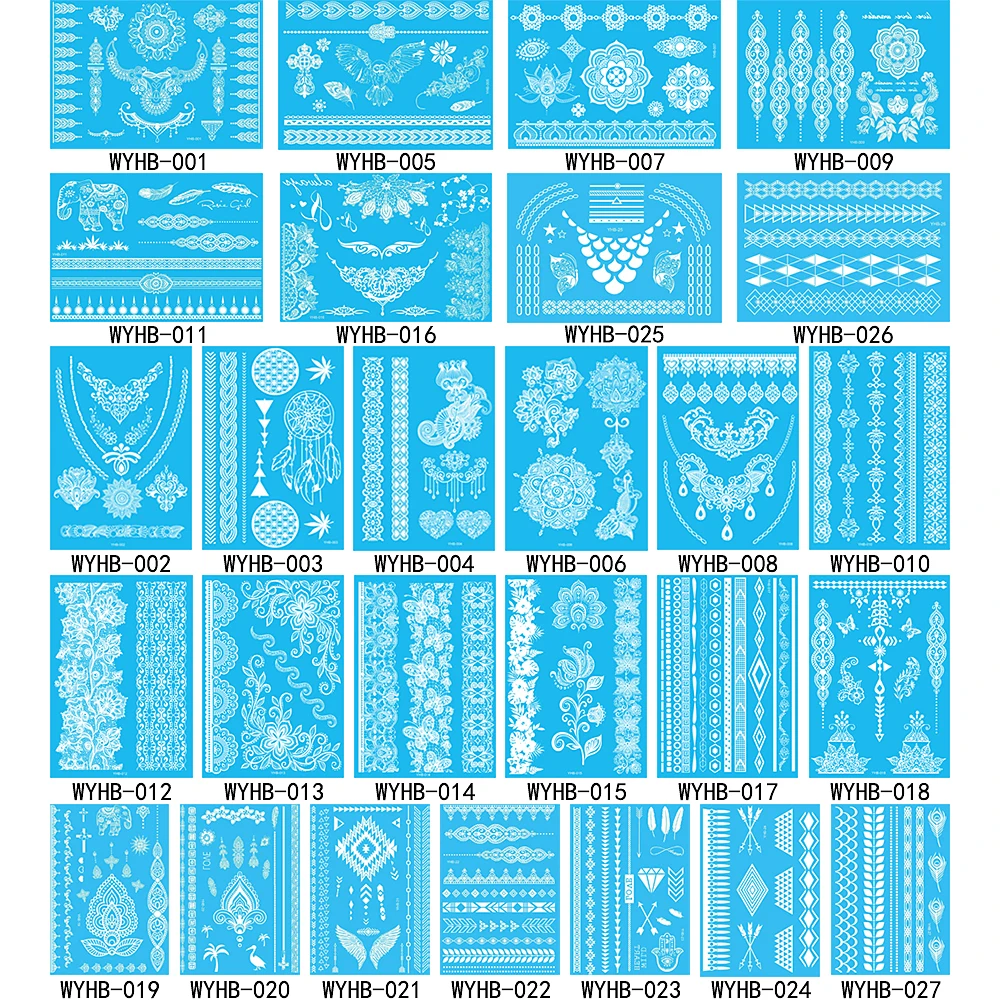 1 лист, временная татуировка, белый цветок, ювелирная цепочка, наклейка на тело, грудь, хна, руки, задница, шея, искусство для женщин, мужчин, тату бумага, WYHB