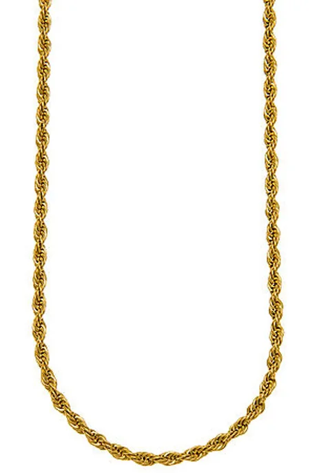 

Fashion Men's Gold Long Chain Necklace Twisted Stainless Steel Golden Thick Chain Necklace Jewelry For Cool Men 4*710mm