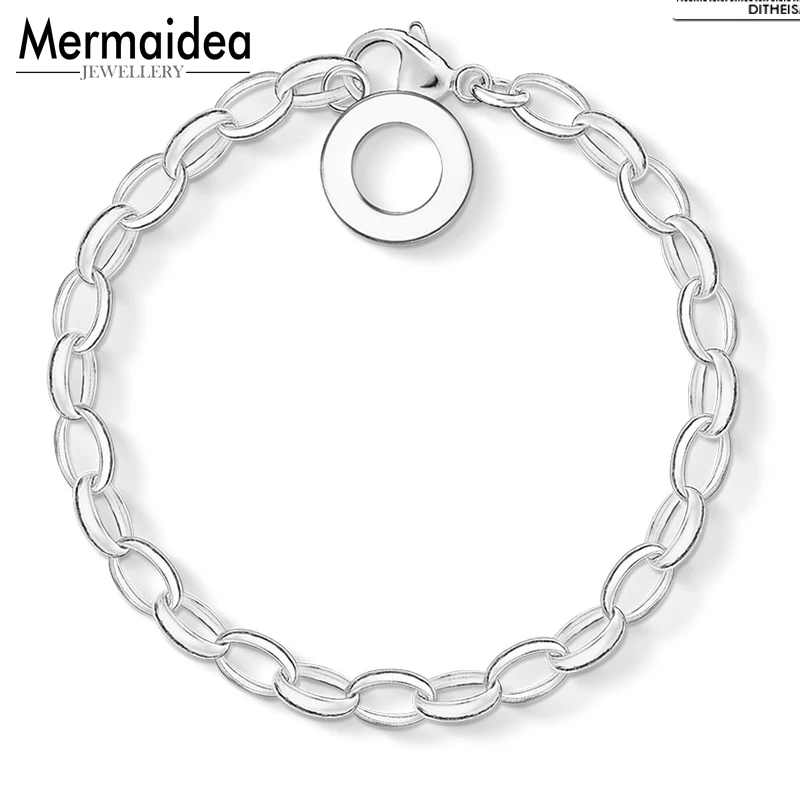 

Charm Bracelets Round with Lobster Clasp 2019 New 925 Sterling Silver Fashion Jewelry Classic Charm Carrier Gift for Women Girl